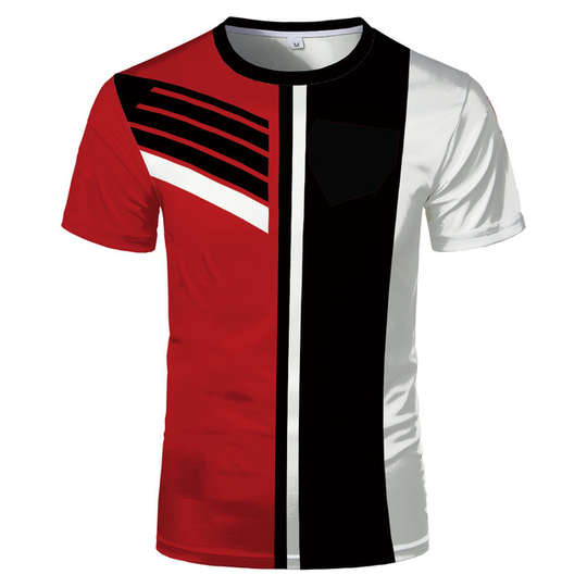 Men's Fashion T-shirt 3D Printing Cotton Blended Turtleneck Round Neck Short Sleeve Comfortable Fit Casual Sports T-shirt 2021 - no-6, xxl