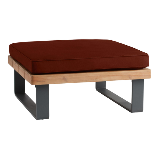 Sunbrella Alicante II Outdoor Patio Ottoman Cushion Cover: Orange - Polyester by World Market