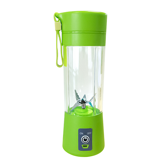 400ml Portable 6 Blades Blender USB Rechargeable Fruit Juice Cup Bottle Mixer - green