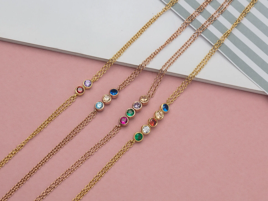 14K Family Birthstone Bracelet, Custom Made Jewelry, Gift For Her, Solid Gold Multiple Gemstone Bracelets, Valentine's Day Gifts