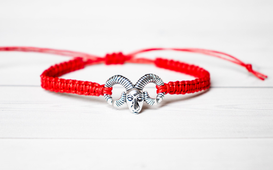 Ram Bracelet, Aries Zodiac Horn Jewelry, Fire Sign