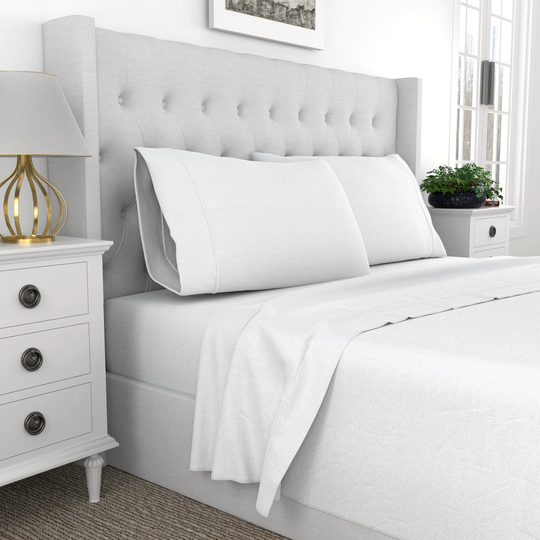 COLOR SENSE 1200TC Easy Care Sateen Queen 1200-Thread Count Cotton Polyester Blend White Bed Sheet | 8903062027782