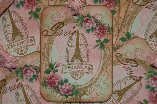 Shabby Pink Vintage Paris France Gift Tags