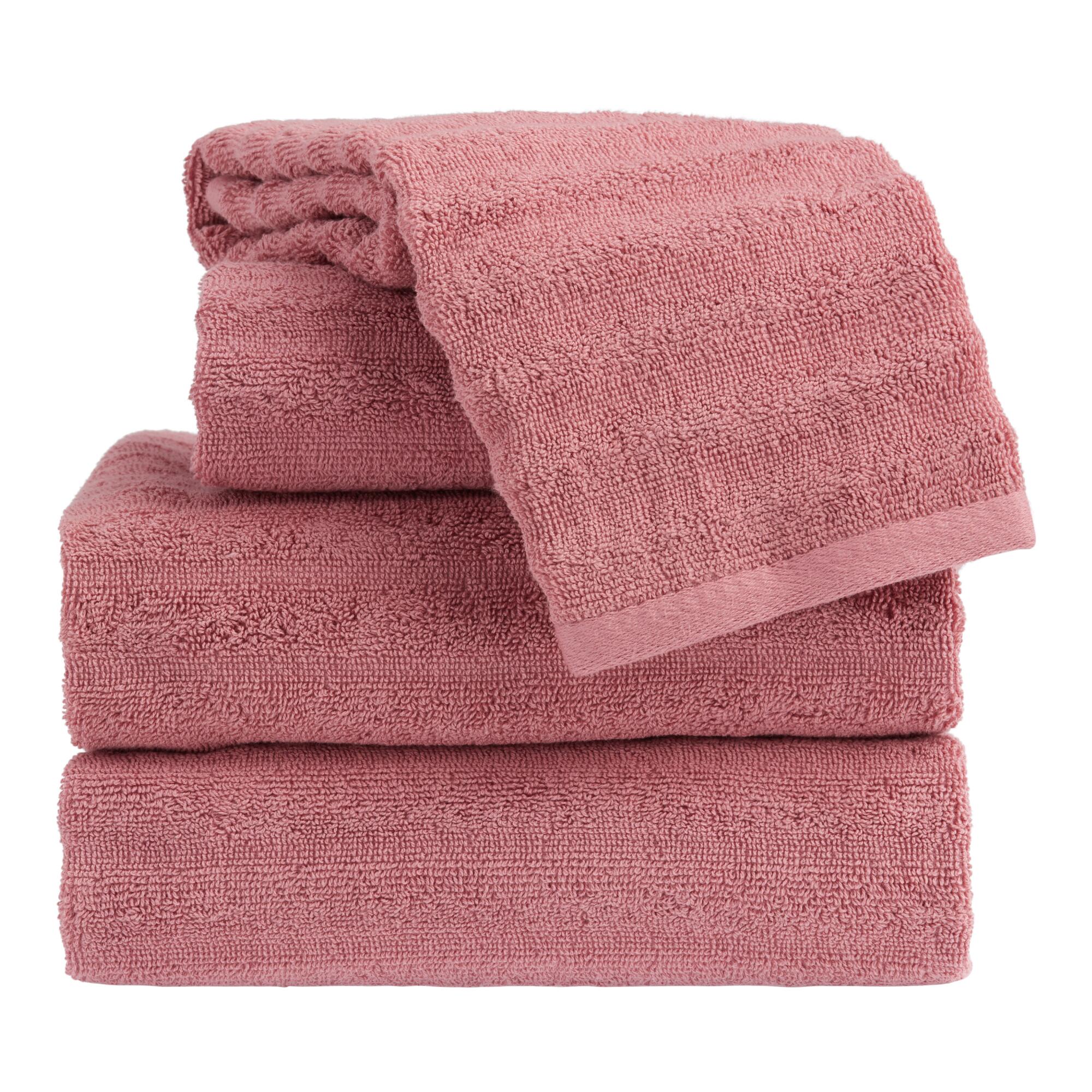 Ash Rose Sculpted Wave Towel Collection by World Market