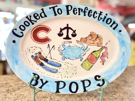 Ceramic Custom Oval Grill Lawyer Fathers Day Birthday Grilling Platter Grandpa Boyfriend Dad Daddy Burgers Gift Plate Seafood Husband Crab