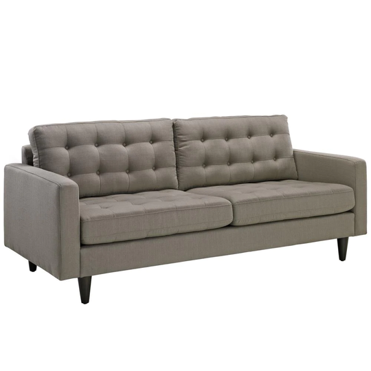 Modway Empress Midcentury Granite Polyester/Blend Sofa in Gray | EEI-1011-GRA