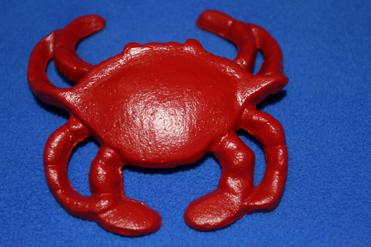 Free Standing Cast Iron Red Crab, Cajun Wedding Favors Ship Dlt