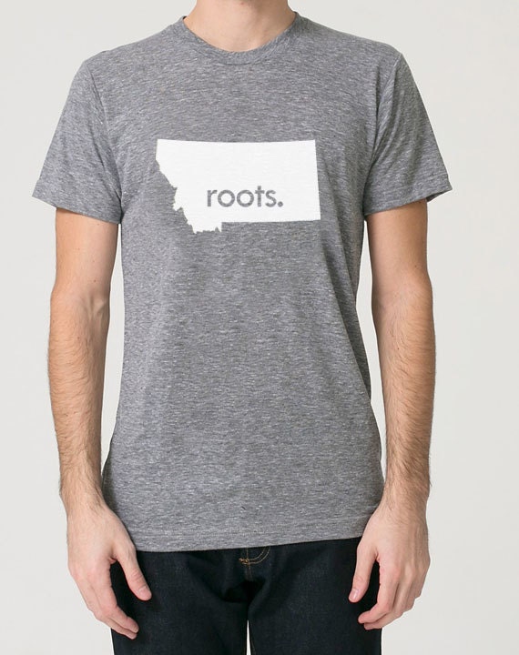 Montana Mt Roots Tri Blend Track T-Shirt - Unisex Tee Shirts Size S M L Xl