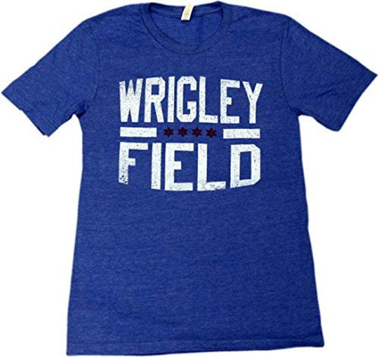 Wrigley Field Soft Style T-Shirt With Chicago Heather Blue