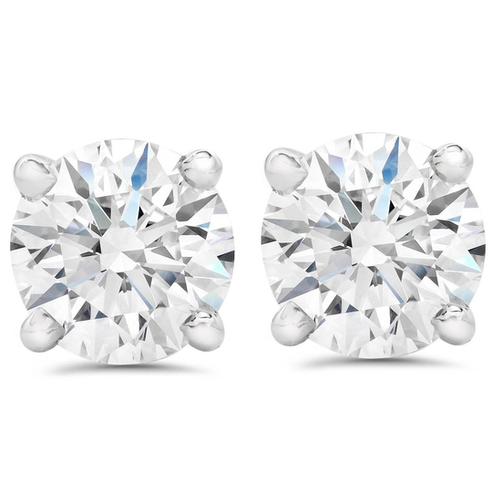 2 1/2Ct T.w. Lab Grown Diamond Screw Back 14K White Gold Studs | I-J, Vs1-Vs2