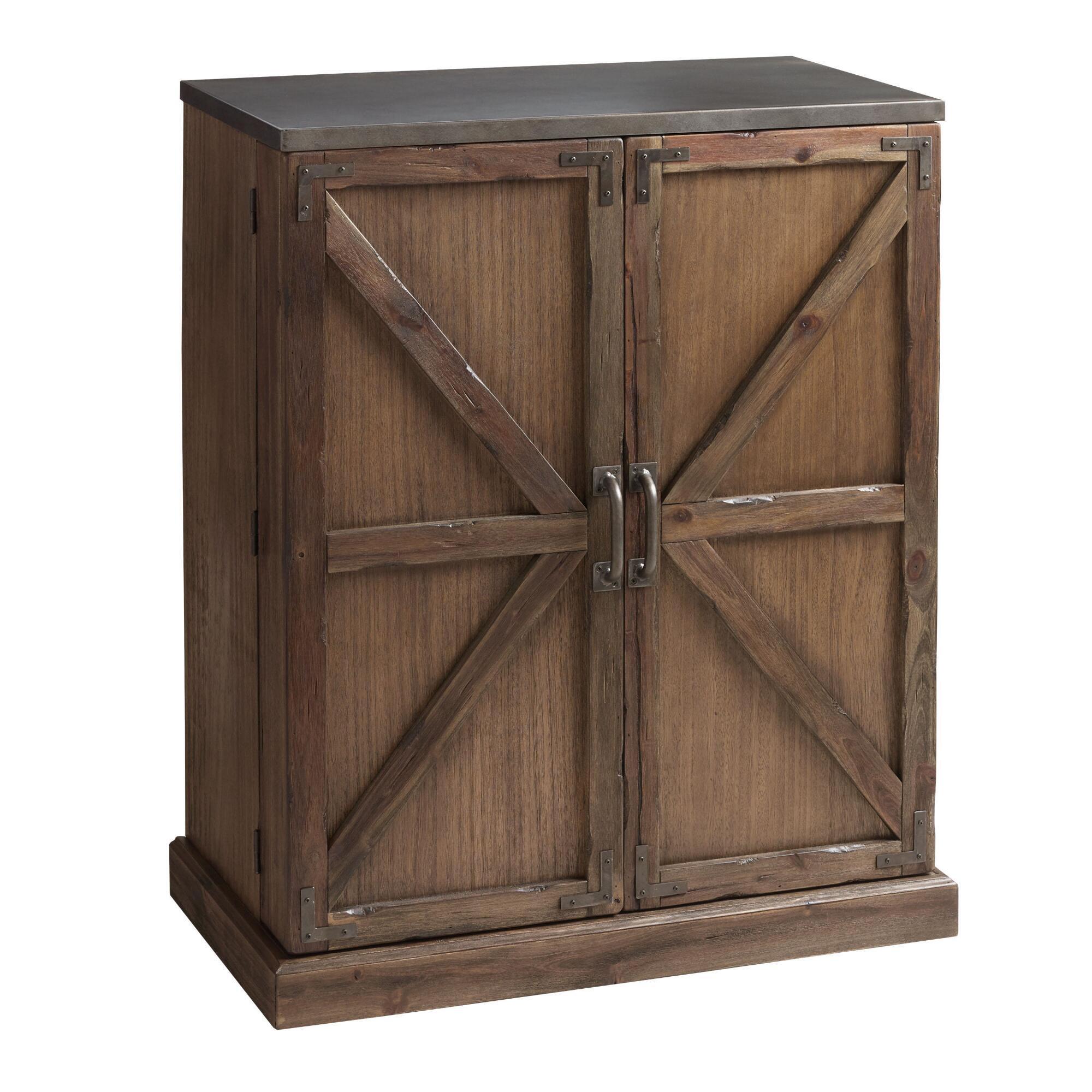 Wood Farmhouse Barn Door Bar: Brown by World Market