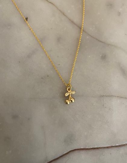 Gold Vermeil Cherry Charm Necklace