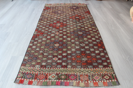 3'2'x7' Ft Runner, Ethnic Kilim Vintage Runner, Boho Style Jijim/N-700