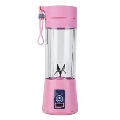 380ml Portable Juicer Electric USB Rechargeable Smoothie Blender Machine Mixer Mini Juice Cup Maker fast Blenders food processor - Pink, 4 blades