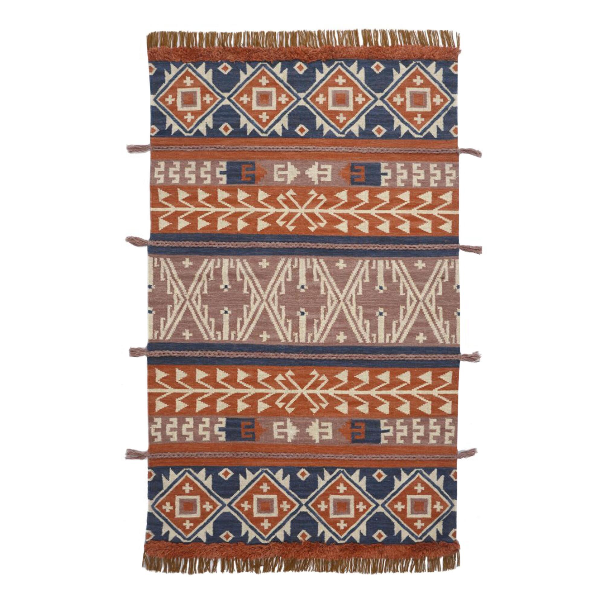 Brick Multicolor Southwestern Bohemian Wool Area Rug by World Market