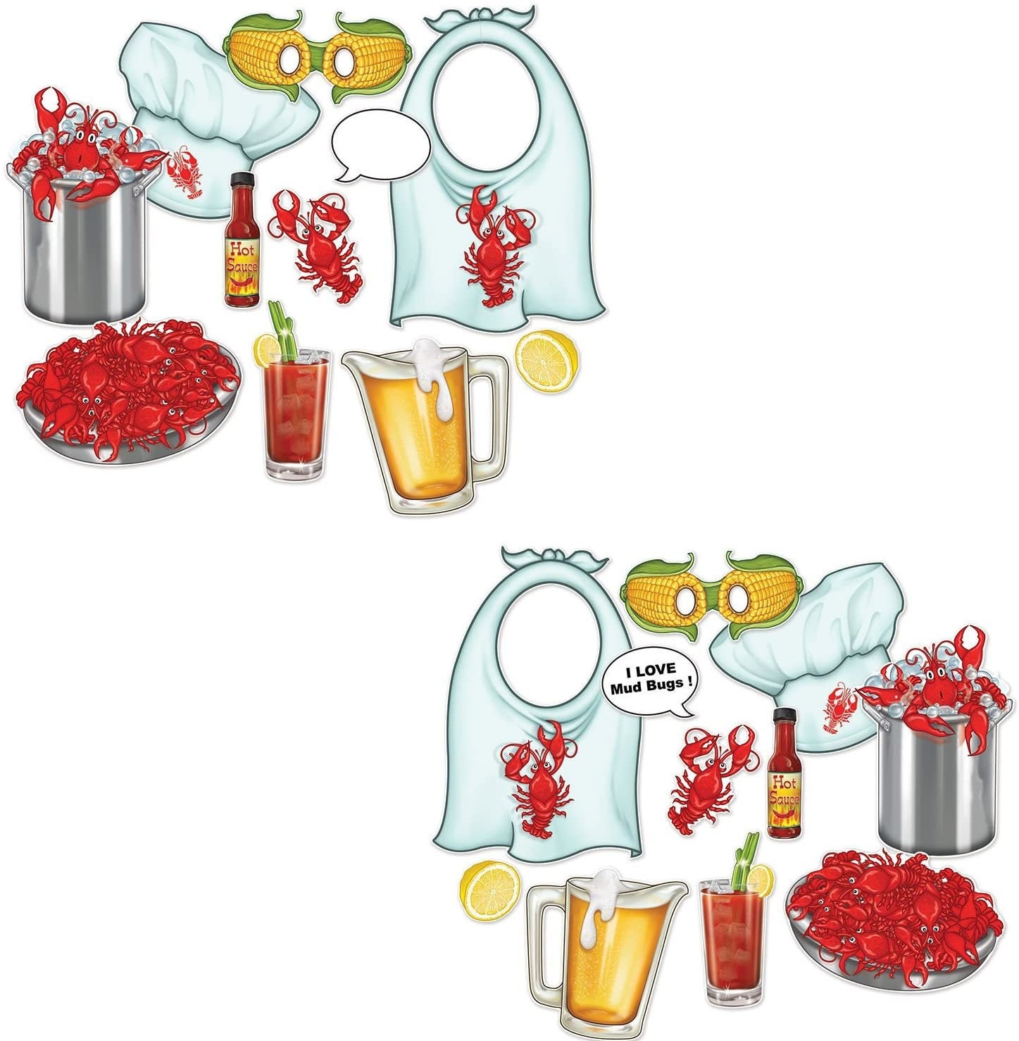 Crawfish Photo Fun Signs, 3-16 Mardi Gras Red Seafood Boil Party Lobster Crab Birthday Party"