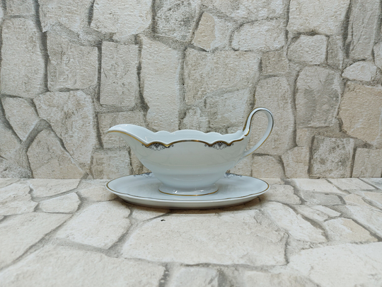 On Sale Bavaria L.h.s Porcelain Sauce Bowl Saucer Vintage Porcelain Gravy Boat Sauciere Sauce Boat Creamware Made in Germany