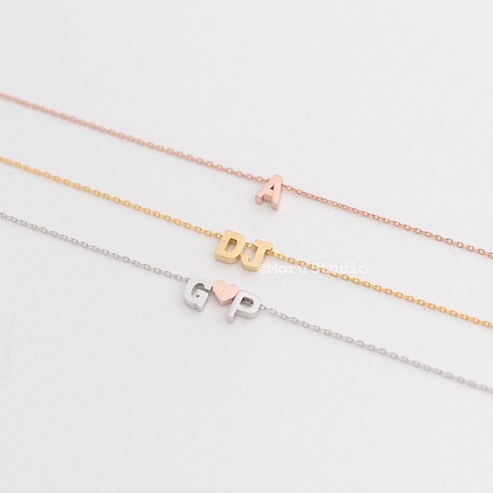 Initial Letter Bracelet Uppercase - Personalized Charm Bracelet, Block Gift, Bridesmaid Gift 132-2