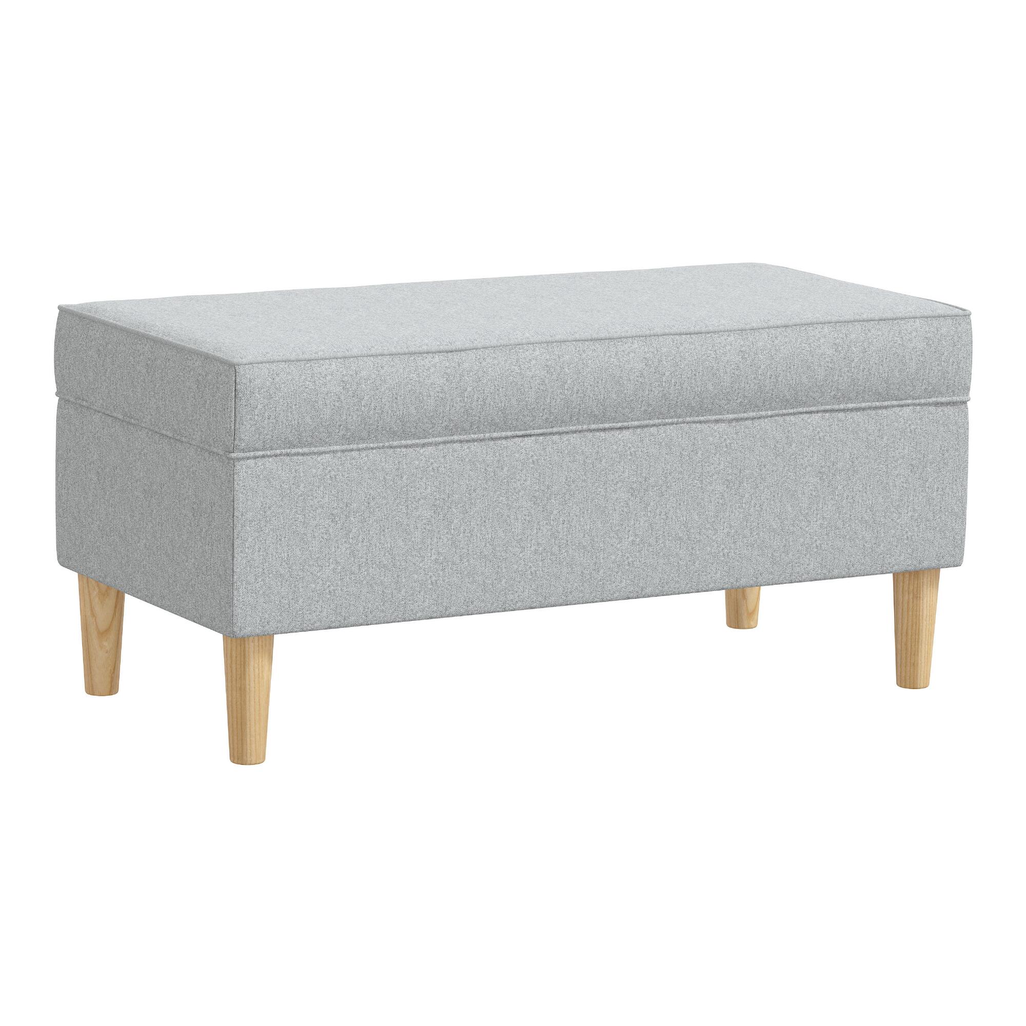 Textured Woven Tabitha Upholstered Storage Bench: Green by World Market