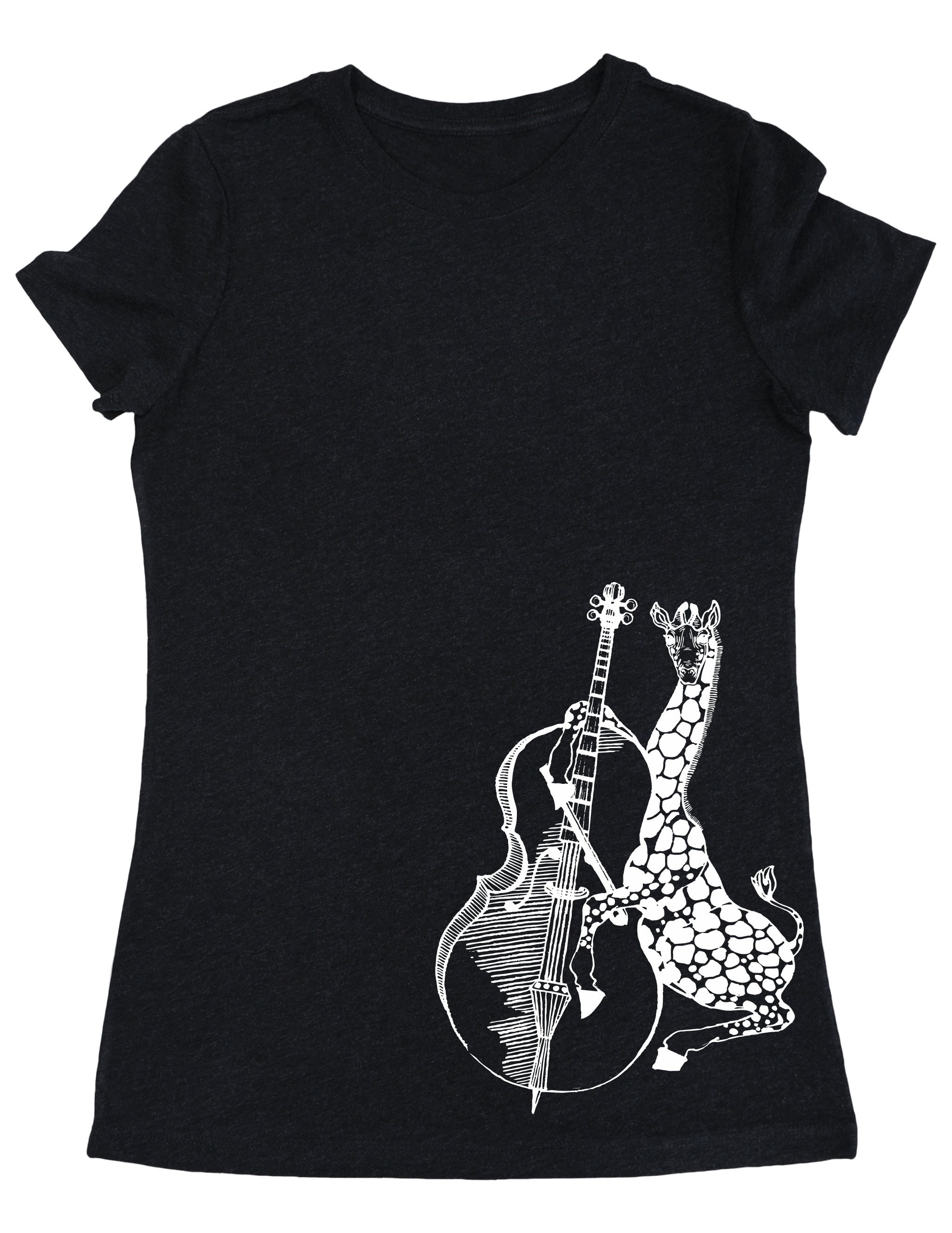 Giraffe Playing Cello Women's Tri-Blend T-Shirt Gift For Her, Shirt Girlfriend Gift, Birthday Wife Musician Mom Gifts Seembo