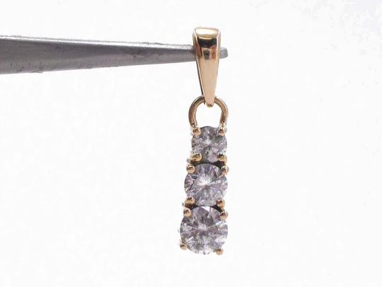 Estate 14K Yellow Gold Past Present Future .72Ctw Diamond Pendant 1.5G I4661