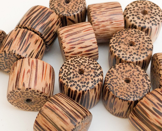 Large Palmwood Wheels, 20mm Wood Rondelle Spacers 10Pc