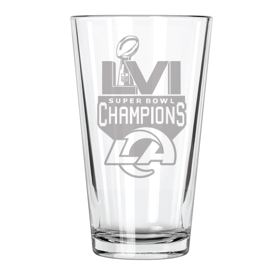 Super Bowl Champions La Rams Pint Glass-Football Pint-Nfl Beer Glass-Superbowl Merchandise-Bengals Vs. Rams-Rams Football-Super Bowl Lvi