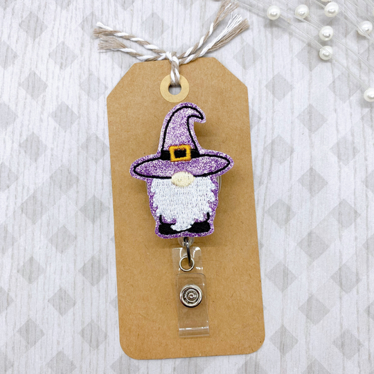 Halloween Gnome Badge Reel, Witch Nurse Holder, Teacher Lanyard, Retractable Id Holder
