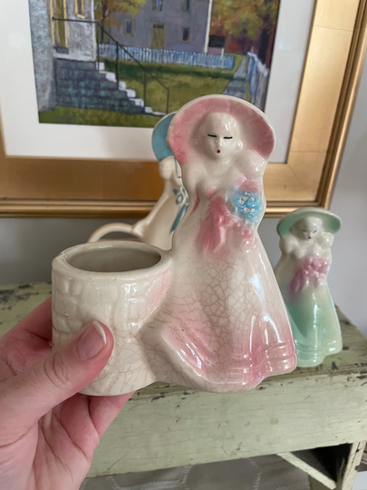 Vintage Pink Lady Planter-Last One