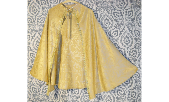 Kid's Costume Gold Brocade Queen Cape 29" Christmas Nativity Play Wise Man Three Kings Magi