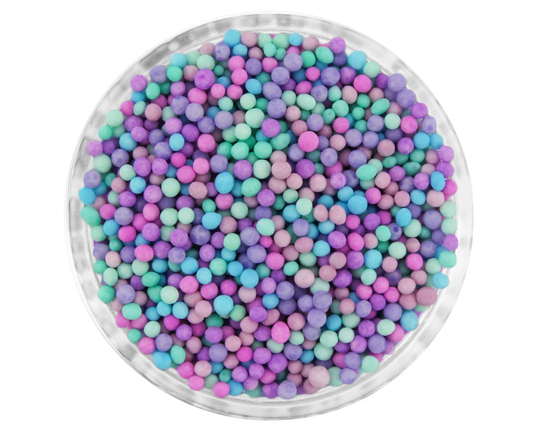 Mermaid Rainbow Non-Pareils Blend - Rainbow Blend Is A Mix Of Mint, Antique Lilac, Light Purple, Lavender, Sky Blue, & Periwinkle