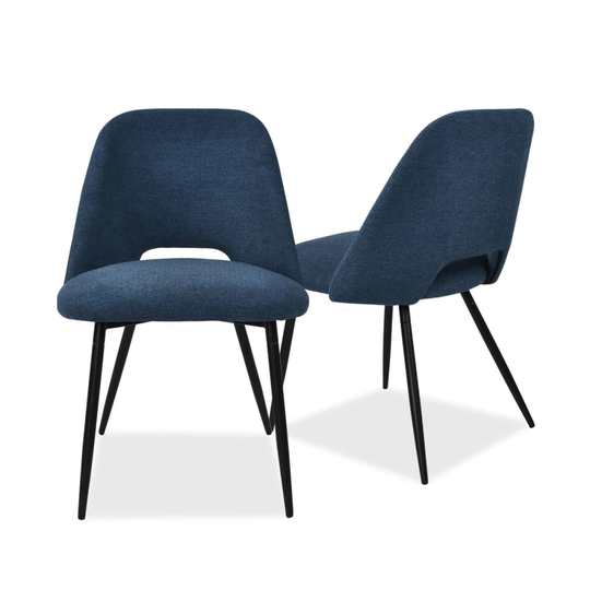 NeuType Contemporary/Modern Polyester/Polyester Blend Upholstered Dining Side Chair (Metal Frame) in Blue | MIRUO-A050