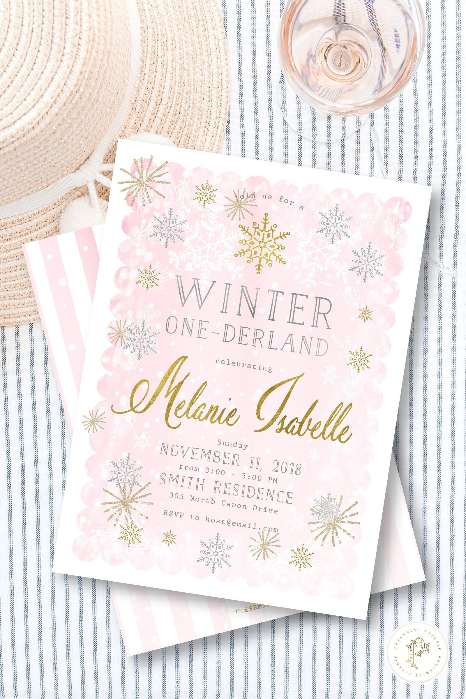 Winter Onederland Invitation | Sugarplum Snowflake Christmas Birthday Onederland