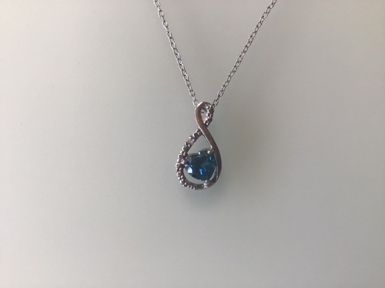 London Blue Topaz Necklace/Heart Shaped