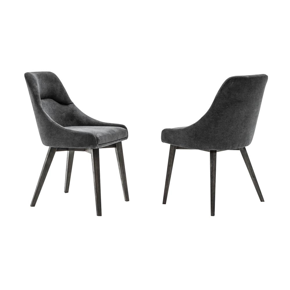 Armen Living Lileth Contemporary/Modern Polyester/Polyester Blend Upholstered Dining Side Chair (Wood Frame) in Gray | LCLHCHTGCH