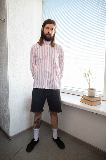 Vintage 80's White Striped Shirt