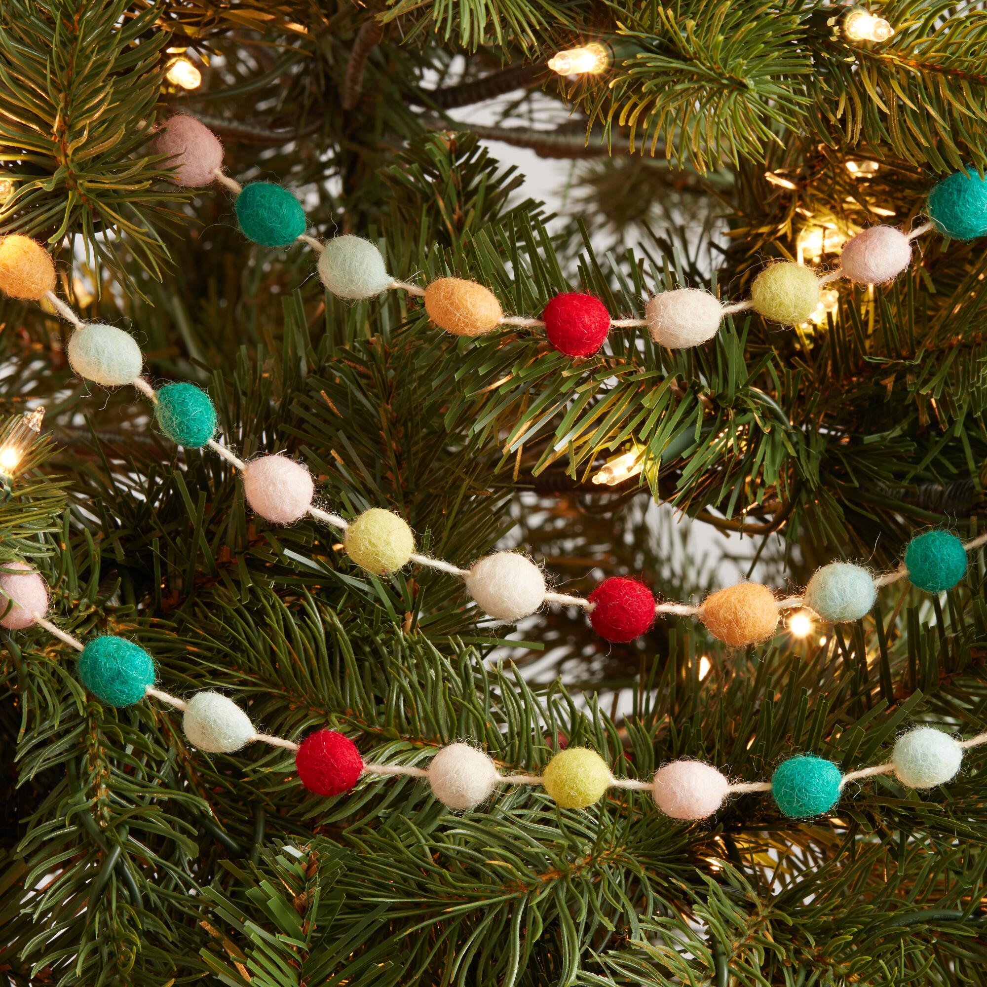 Multicolor Felt Pom Pom Garland - Wool by World Market