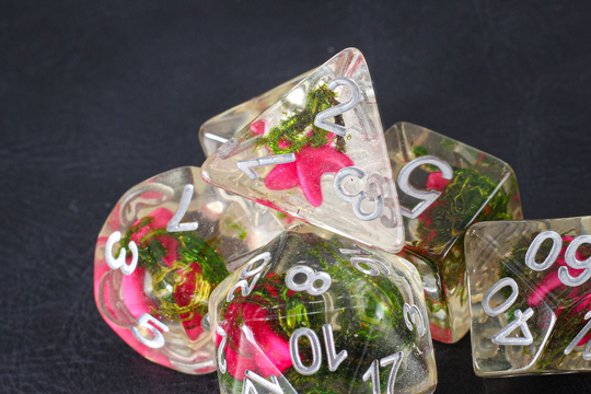 Dream Pink Starfish Dnd Dice Set For Dungeons & Dragons, D&d, Pathfinder, D20 Polyhedral Resin Dice, Fit in Box, Tower