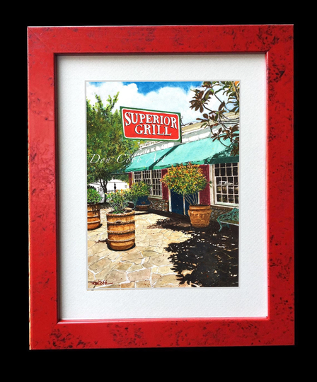 Shreveport, Superior Bar & Grill, Mexican Restaurant Art, Framed/Matted Prints | Two Sizes Signed Numbered