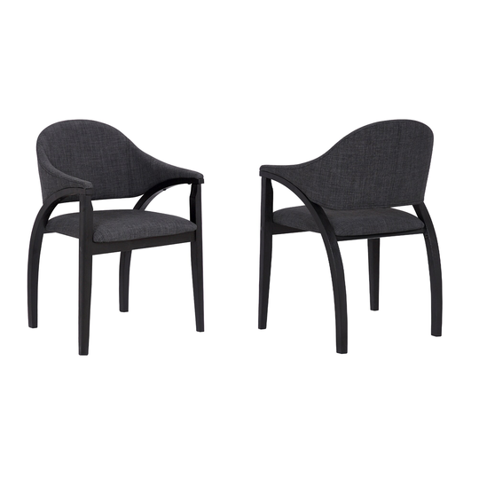 Armen Living Meadow Contemporary/Modern Polyester/Polyester Blend Upholstered Arm Chair (Wood Frame) in Black | LCMWCHBLCH