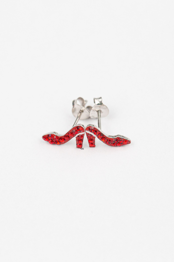Red Crystal High Heel Earrings, Dorothy's Shoe, Ruby Slippers Earring, Wizard Of Oz, January Birthstone, July Sister Gift