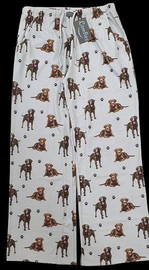Chocolate Labrador Unisex Cotton Blend Pajama Bottoms - Super Soft & Comfortable Perfect For Gifts