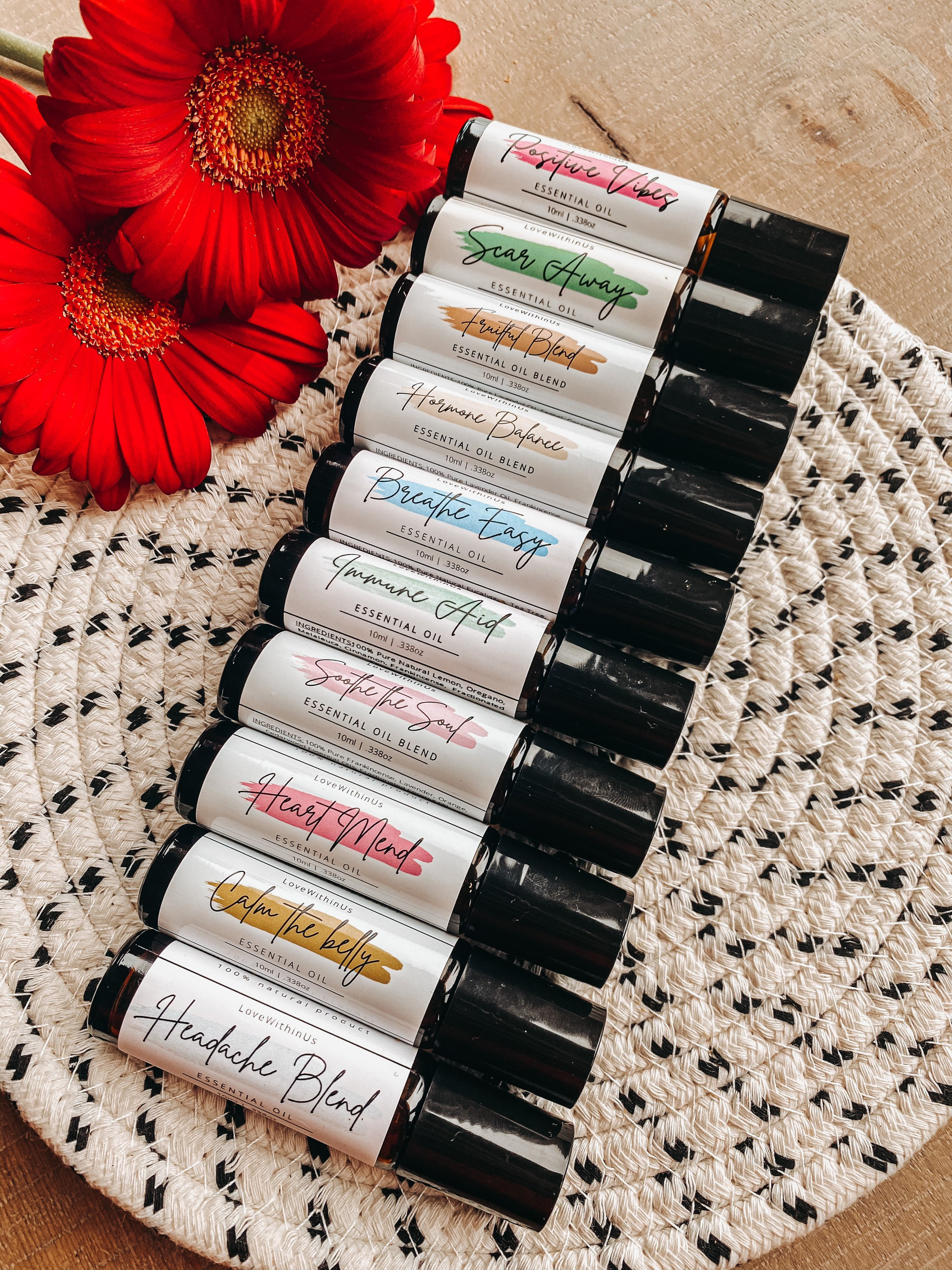 Essential Oils Roller Blends Nausea Headache Immunity Congestion Fertility Hormone Balance