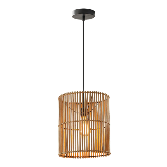 Natural Rattan Open Weave Cabana Pendant Lamp: Metallic by World Market