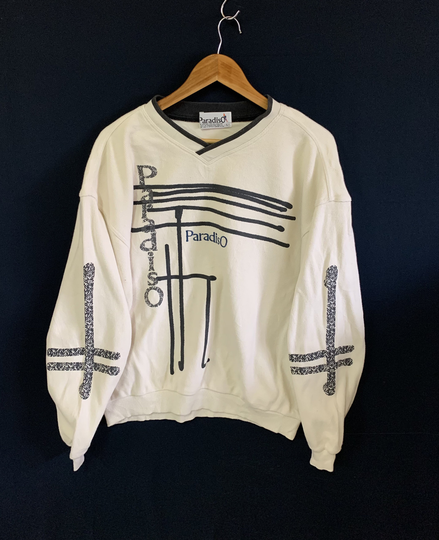 Vintage 90S Paradiso Sweatshirt Big Logo Jumper Pullover Large Mens Size Crewneck