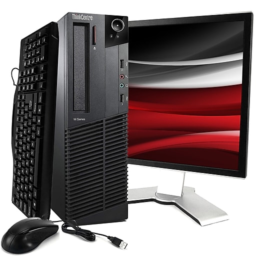 Lenovo ThinkCentre M92 Refurbished Desktop Computer with 22" Monitor, Intel i5, 16GB Memory, 120GB SSD, Windows 10 Pro