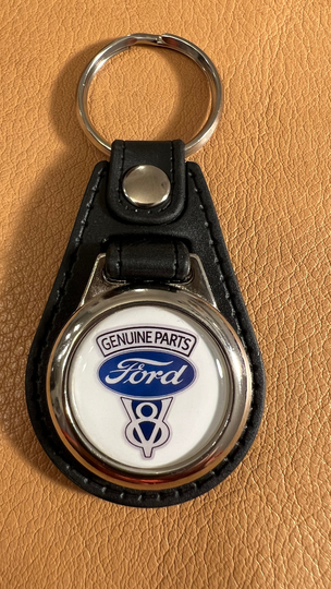 Ford V8 Keychain Blue & White