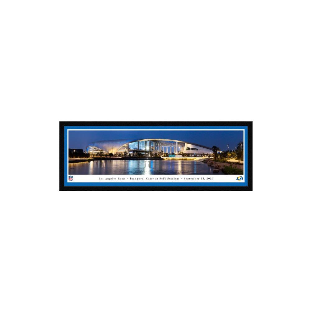 Blakeway Panoramas Los Angeles Rams NFL Football Black Framed 15.5-in H x 42-in W Sports Paper Print in Blue | NFLRAM4M