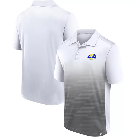 Men's Fanatics Branded White/Gray Los Angeles Rams Parameter Polo, Size: Small