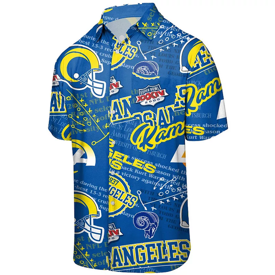 Men's FOCO Royal Los Angeles Rams Thematic Button-Up Shirt, Size: Small, LAR Blue